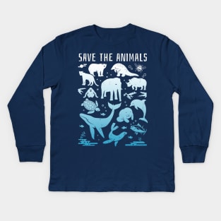 Rare Animals of the World - Save The Animals Kids Long Sleeve T-Shirt